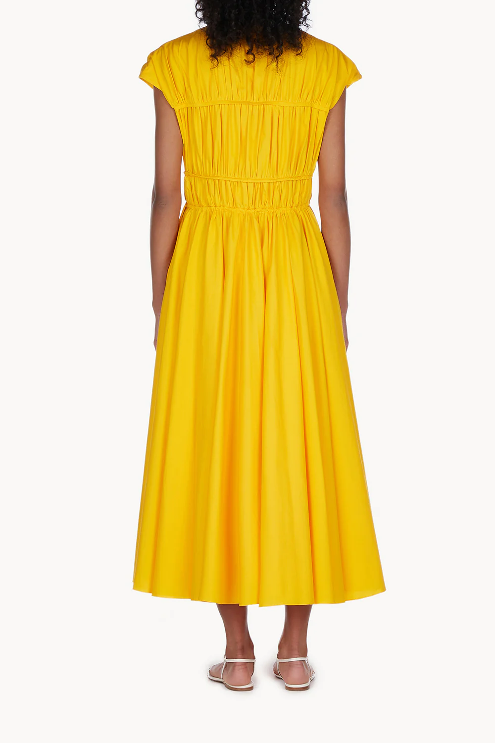 Ceres Cotton Midi Dress Golden Yellow - Image 4