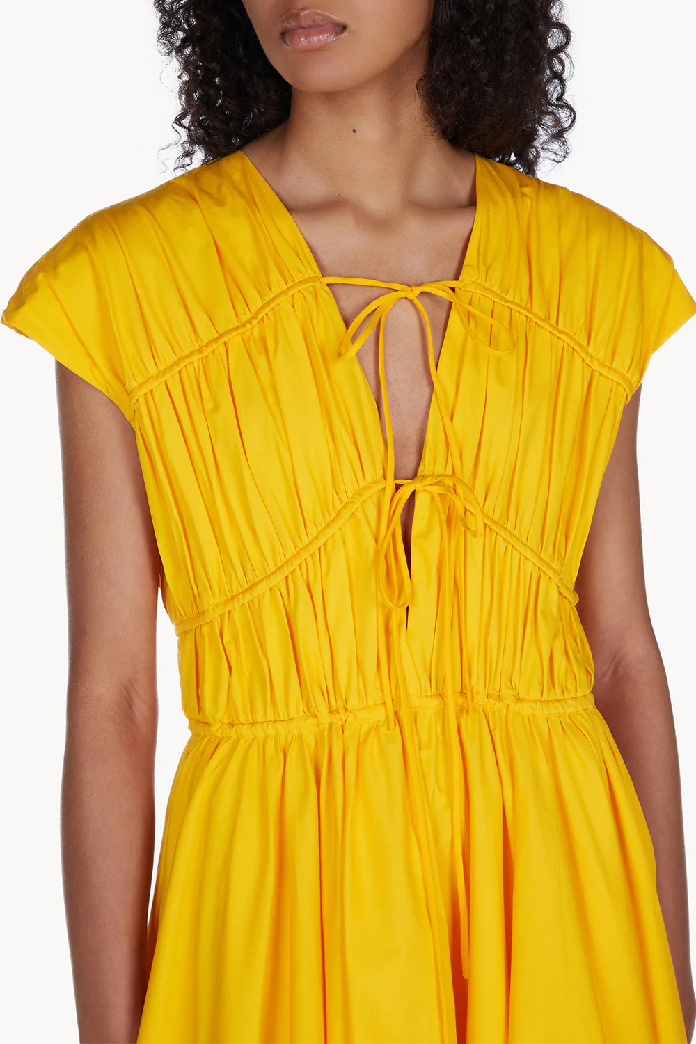 Ceres Cotton Midi Dress Golden Yellow - Image 5