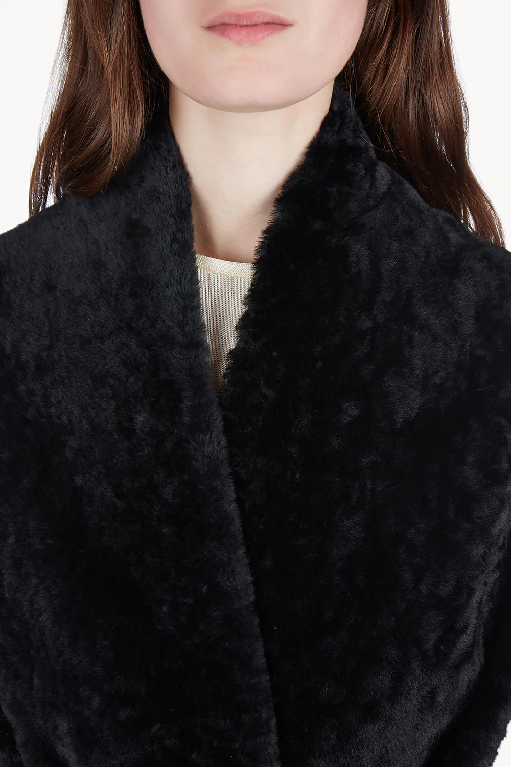 Emily Shearling Coat Black - Image 4