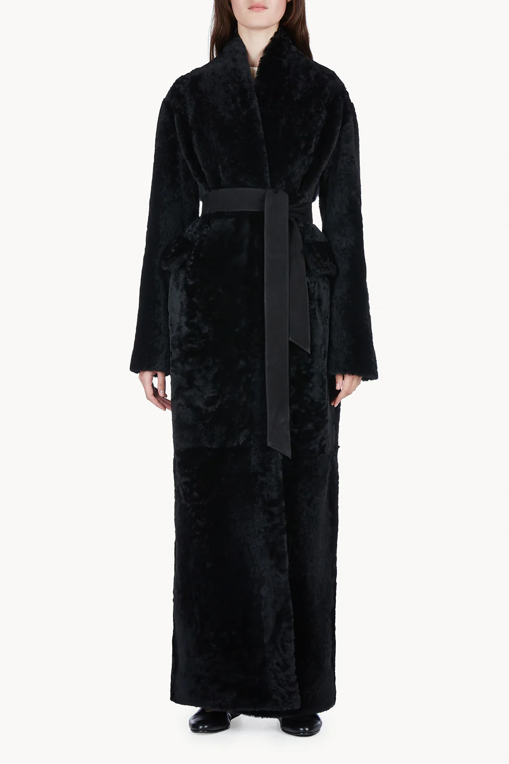 Emily Shearling Coat Black - Image 6