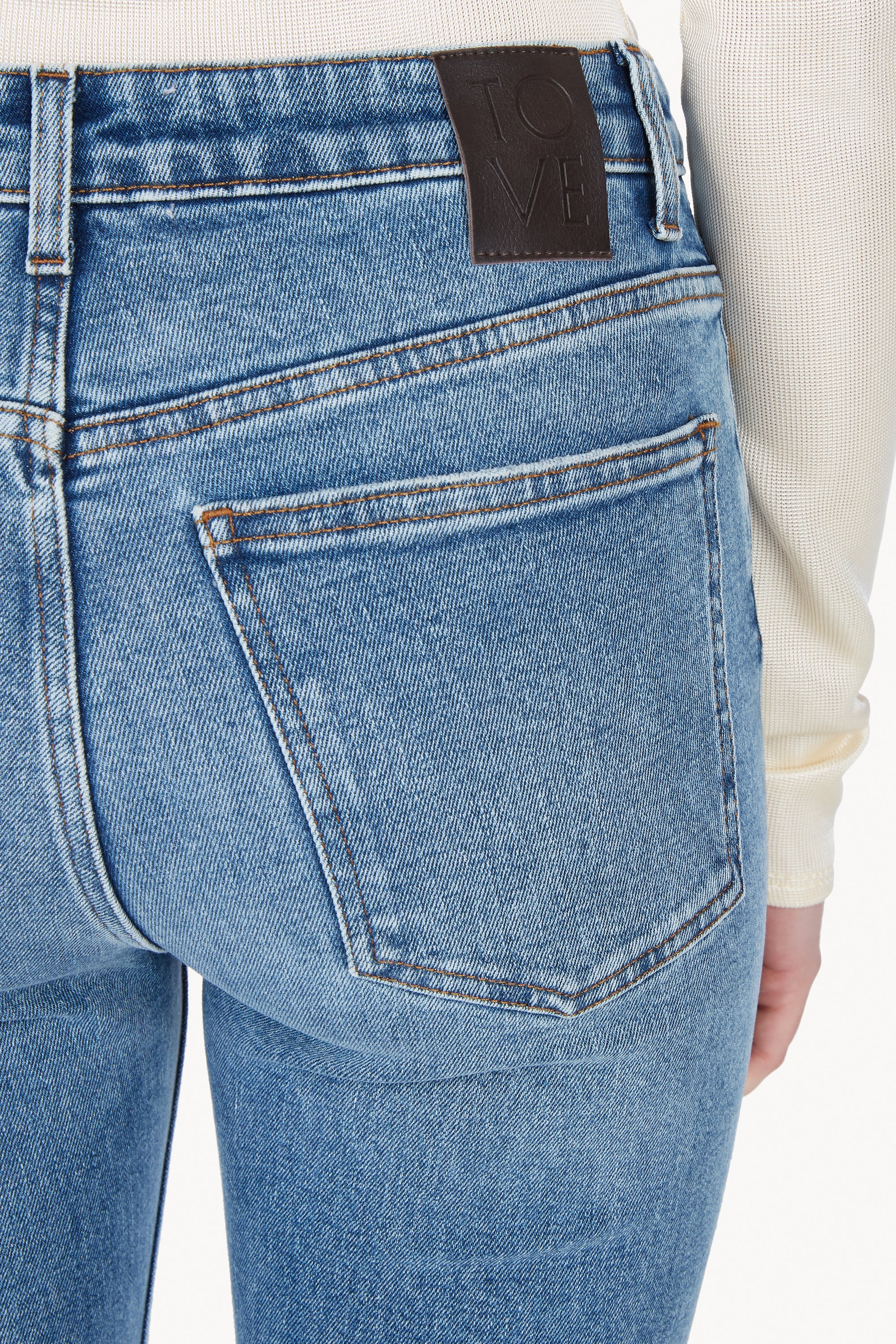 Marlo Straight Leg Jean Mid Blue Length 32" - Image 5