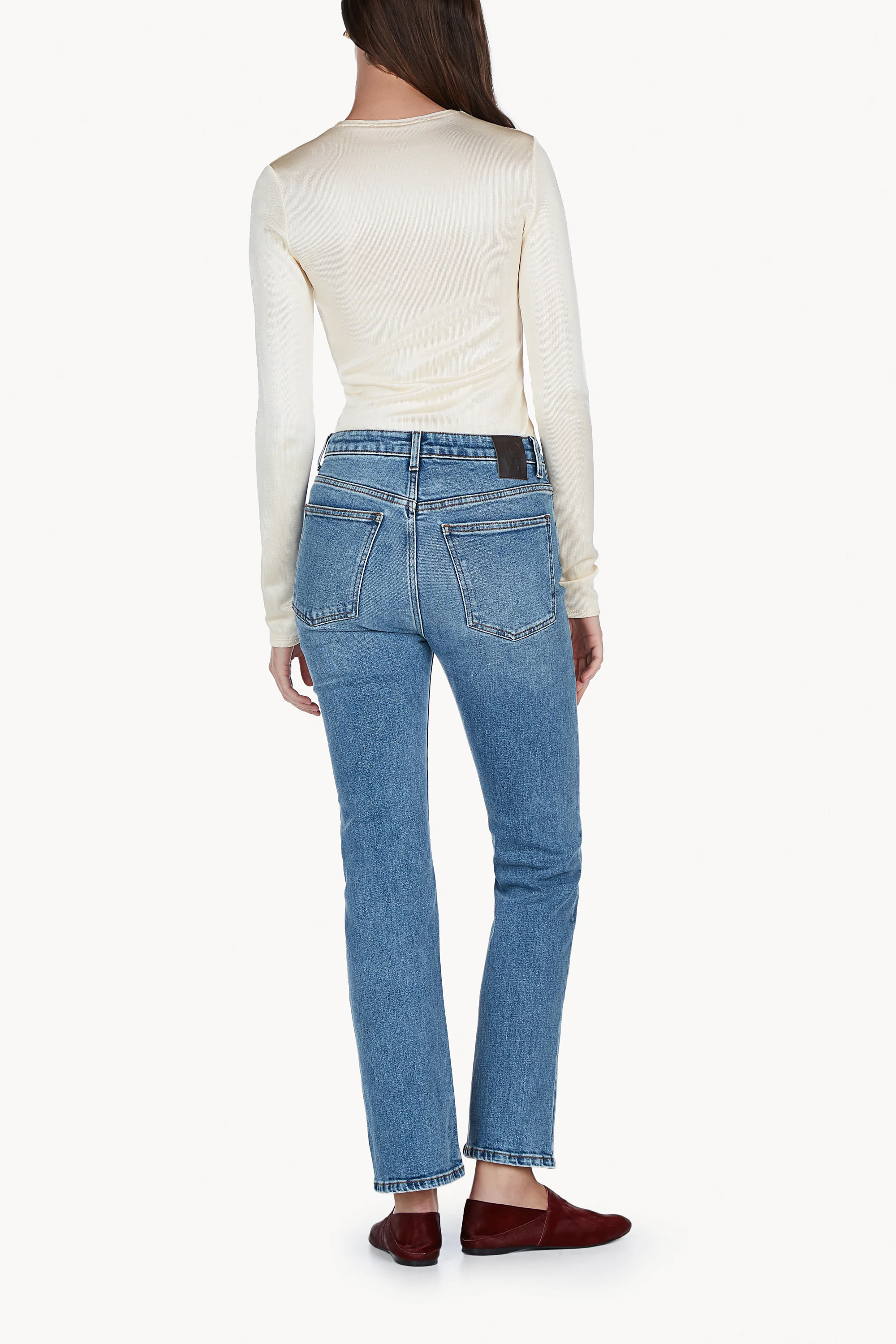 Marlo Straight Leg Jean Mid Blue Length 32" - Image 7