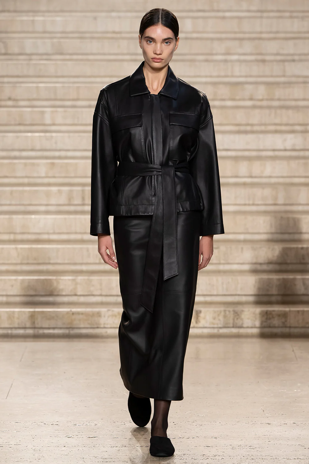 Rae Leather Jacket Black - Image 3